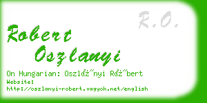 robert oszlanyi business card